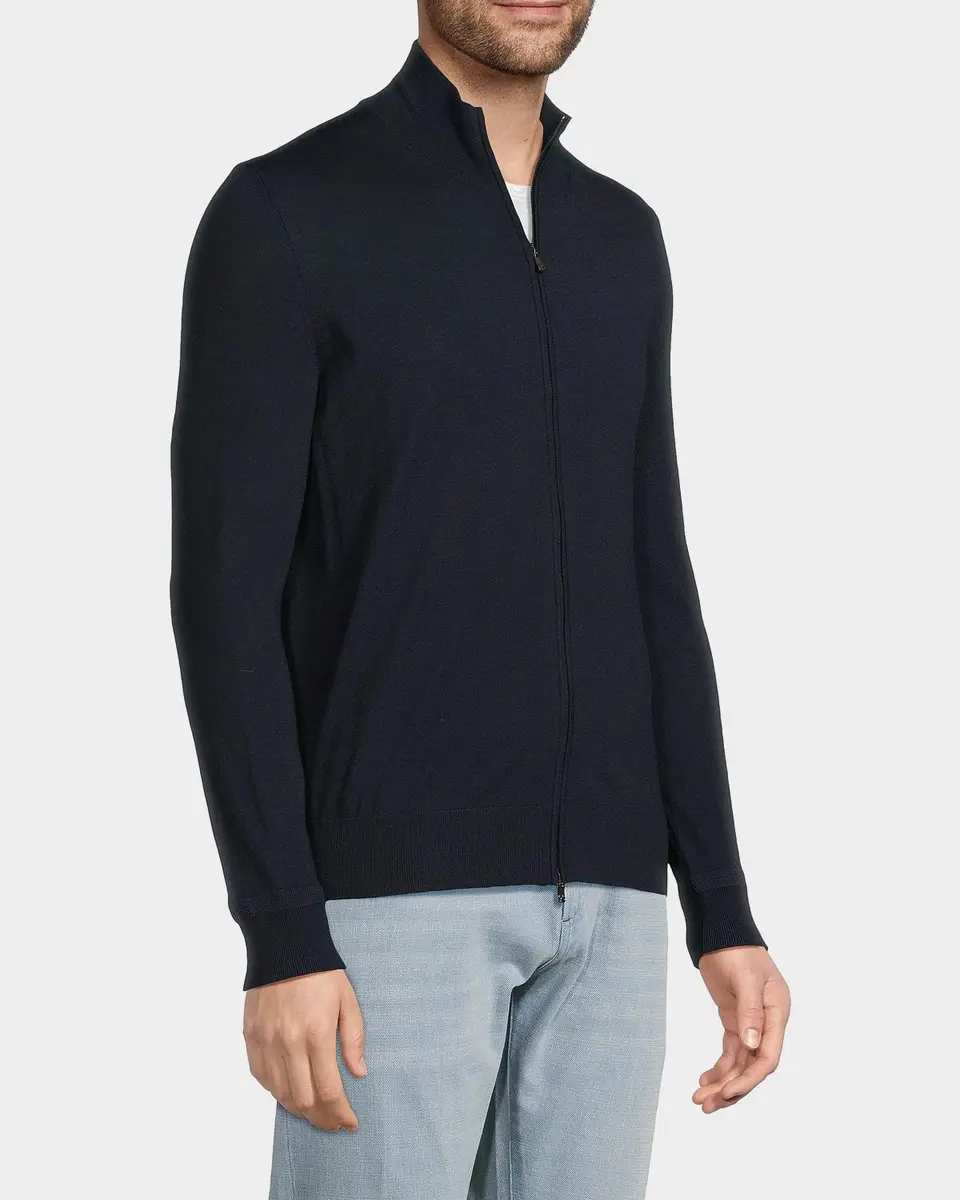 Isaia Men's Wool Zip-Up Sweater | Thumbnail 7 Isaia Men's Wool Zip-Up Sweater | Thumbnail 7