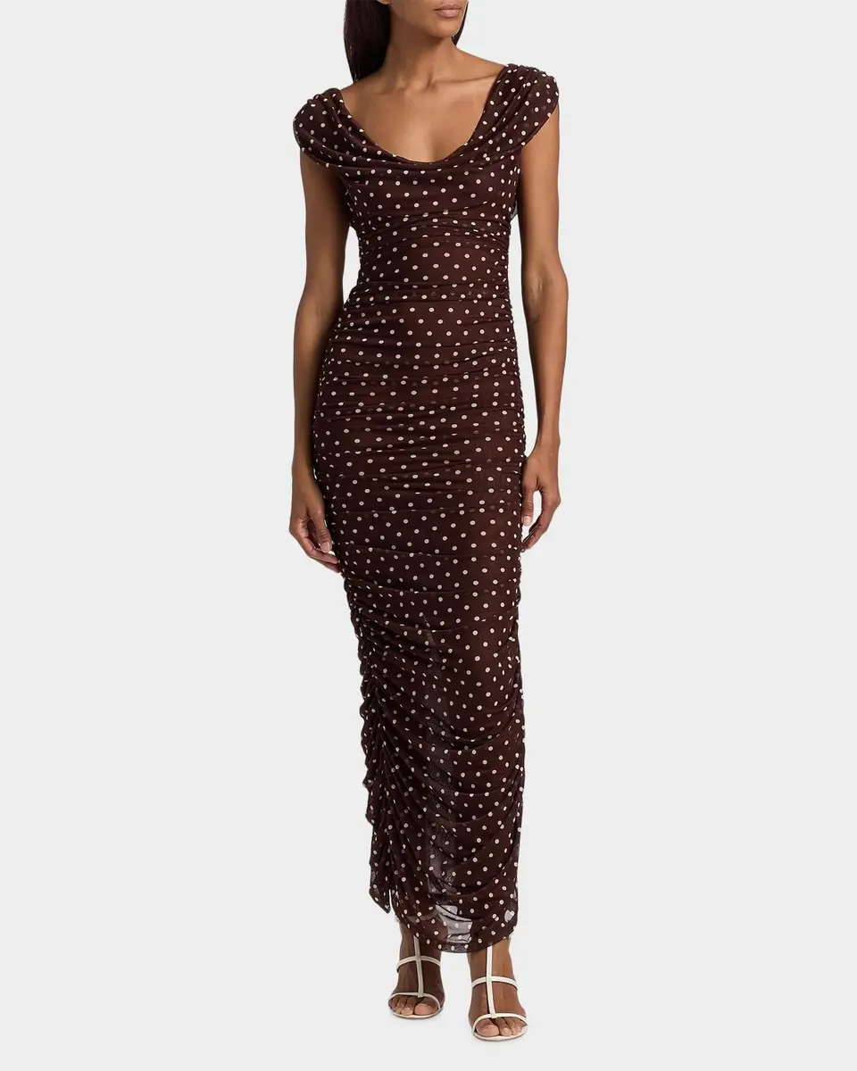 BLACK HALO Evangeline Polka Dot Maxi Dress | Thumbnail 4 BLACK HALO Evangeline Polka Dot Maxi Dress | Thumbnail 4