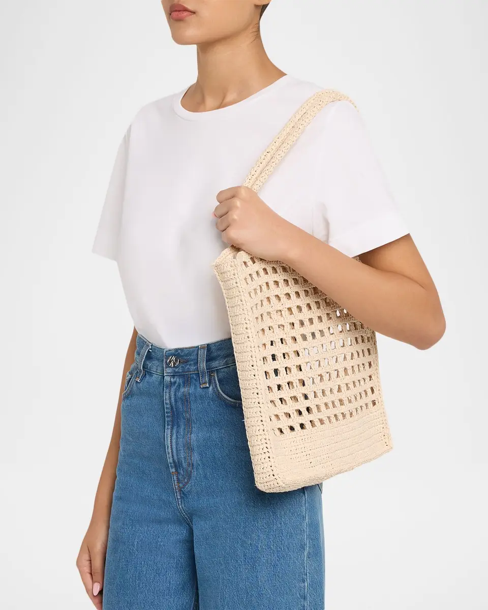 A.L.C. Ruby Crochet Raffia Tote Bag | Thumbnail 2