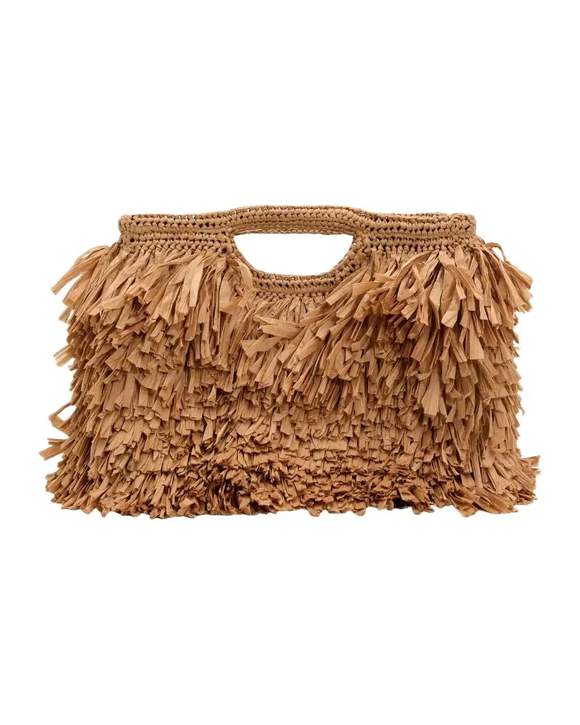 Charlie Fringe Raffia Top-Handle Bag Charlie Fringe Raffia Top-Handle Bag