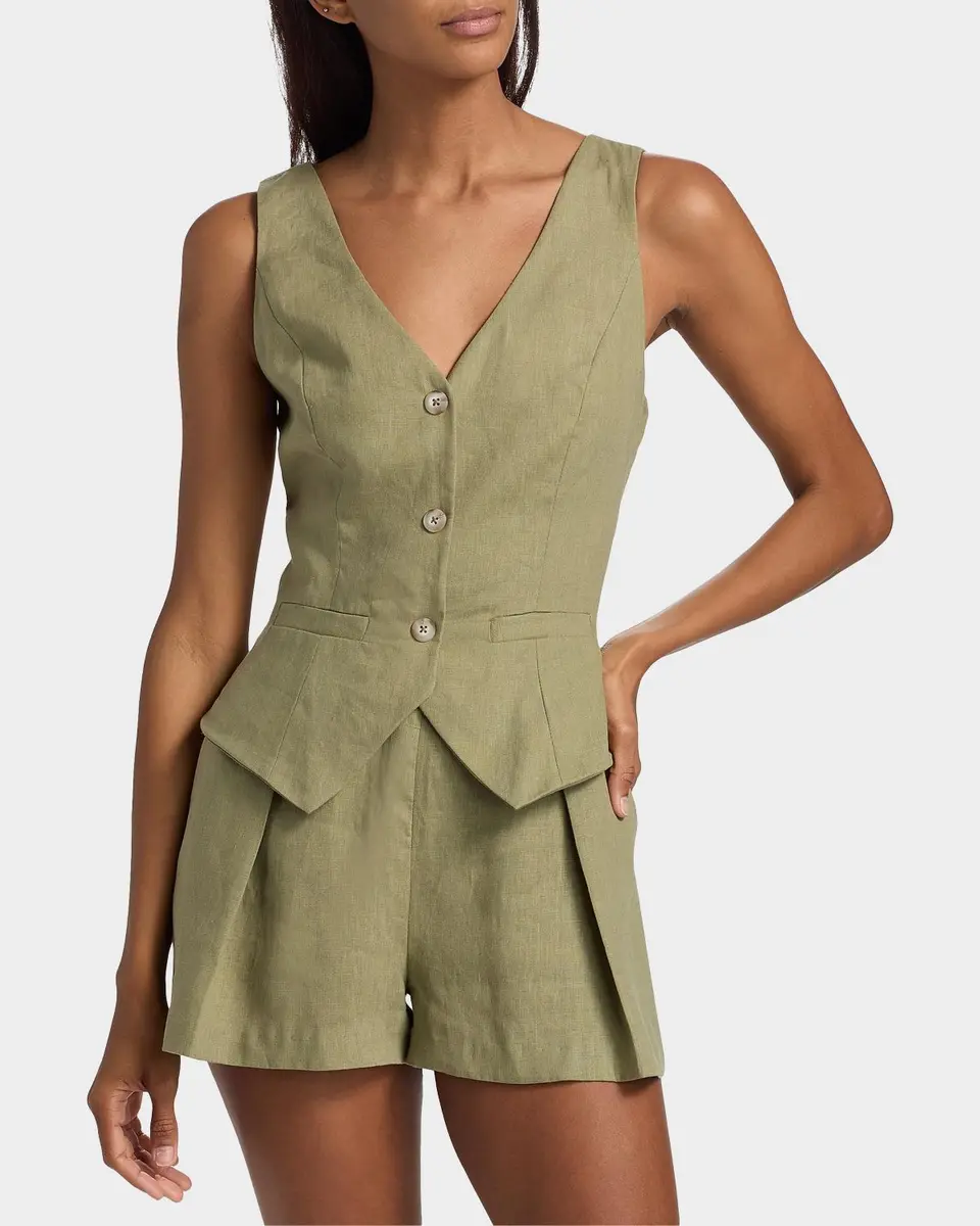BLACK HALO Matias Linen Romper | Thumbnail 4 BLACK HALO Matias Linen Romper | Thumbnail 4