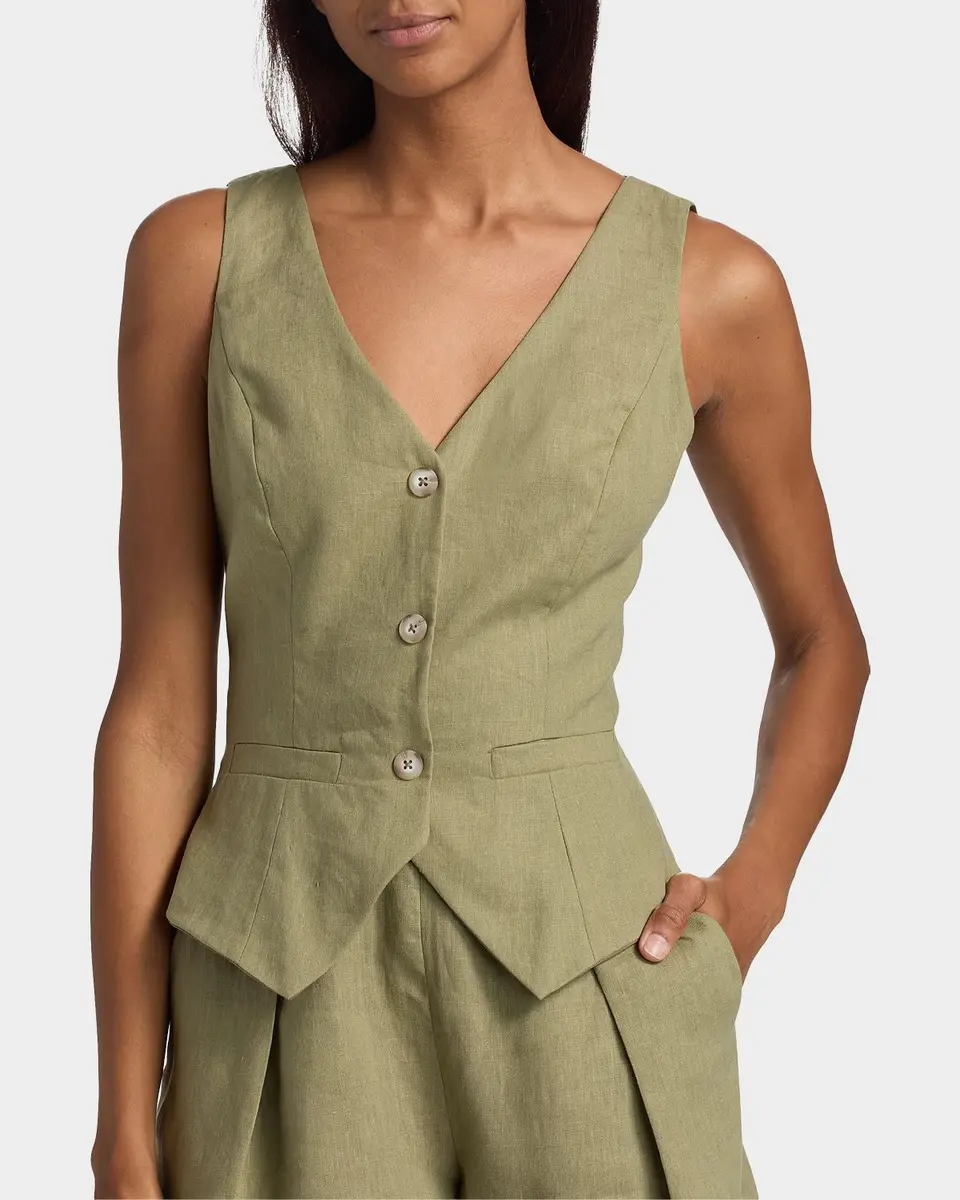 BLACK HALO Matias Linen Romper | Thumbnail 5 BLACK HALO Matias Linen Romper | Thumbnail 5