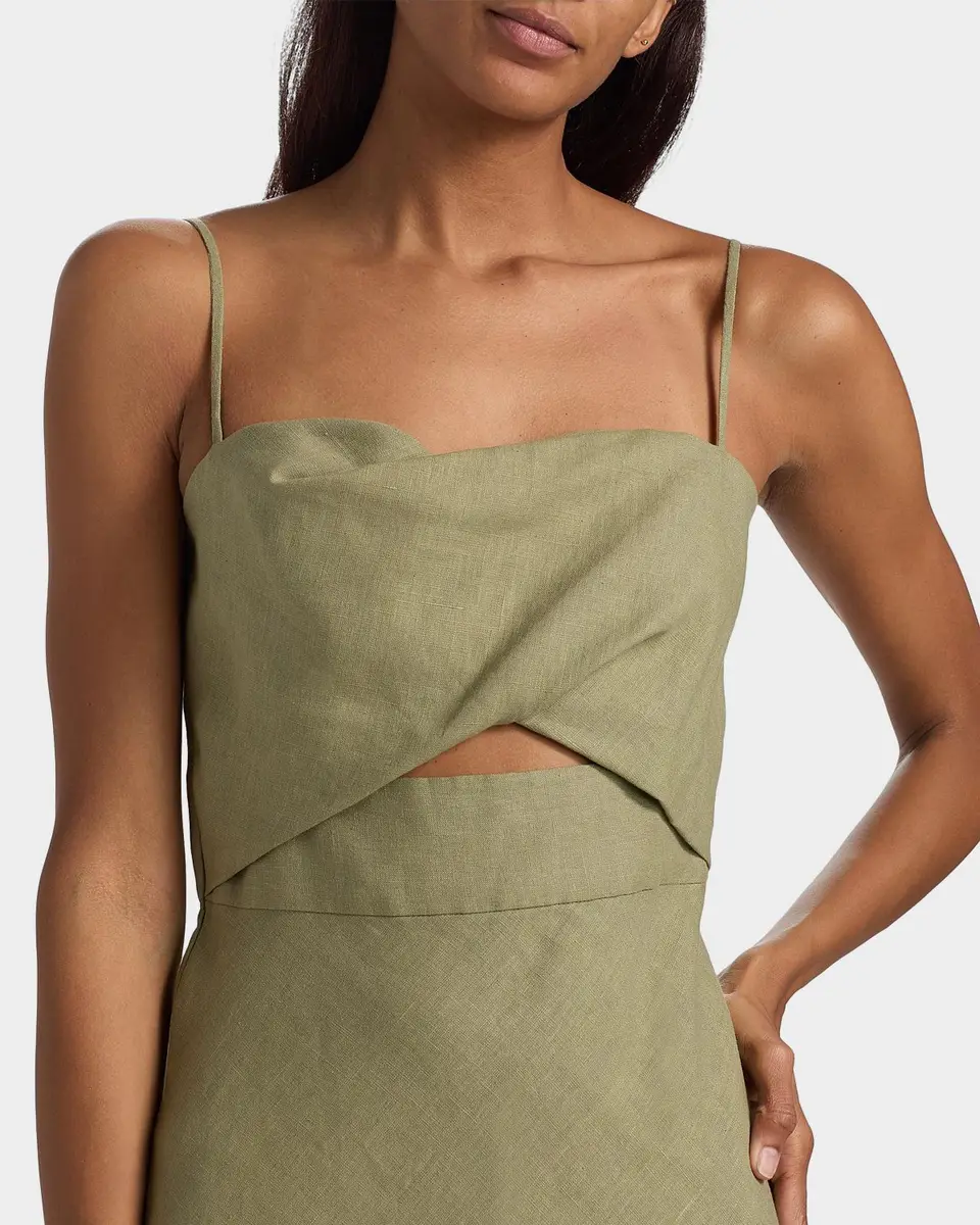 BLACK HALO Jada Linen Cut-Out Midi-Dress | Thumbnail 5 BLACK HALO Jada Linen Cut-Out Midi-Dress | Thumbnail 5