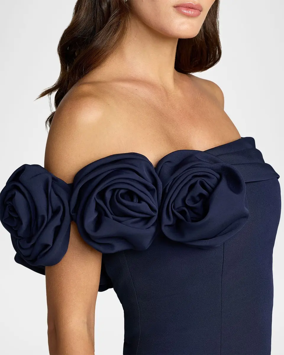 Mac Duggal Ieena One Satin Off-The-Shoulder Gown | Thumbnail 5 Mac Duggal Ieena One Satin Off-The-Shoulder Gown | Thumbnail 5