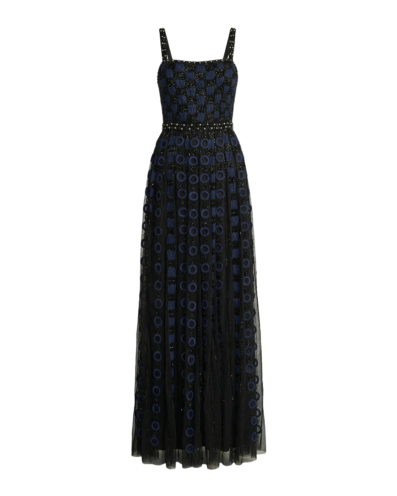 Square-Neck Embroidered Mesh Gown Square-Neck Embroidered Mesh Gown