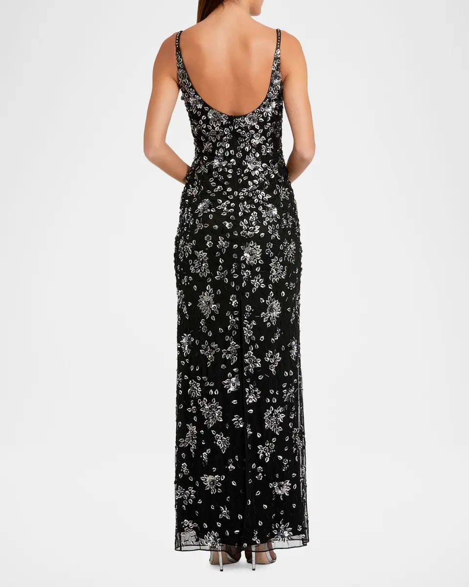 Mac Duggal Floral-Embellished Column Gown | Thumbnail 3