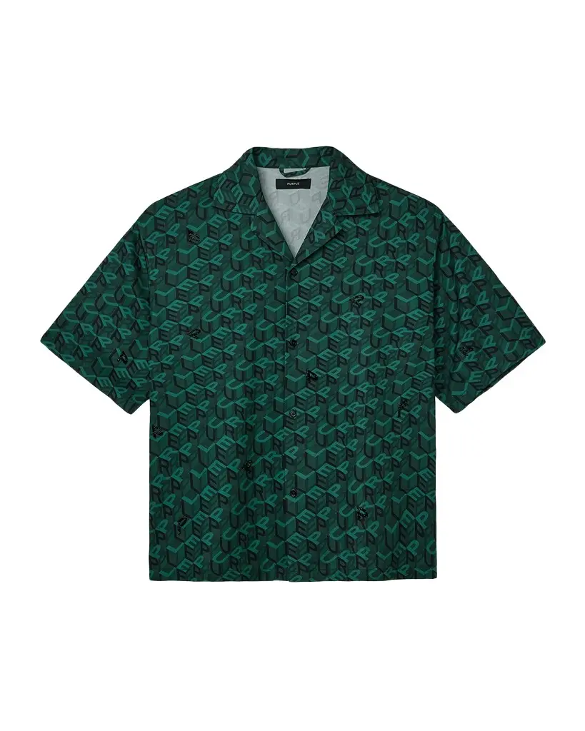 PURPLE Embellished Logo Camp Shirt | Image 1 PURPLE Embellished Logo Camp Shirt | Image 1