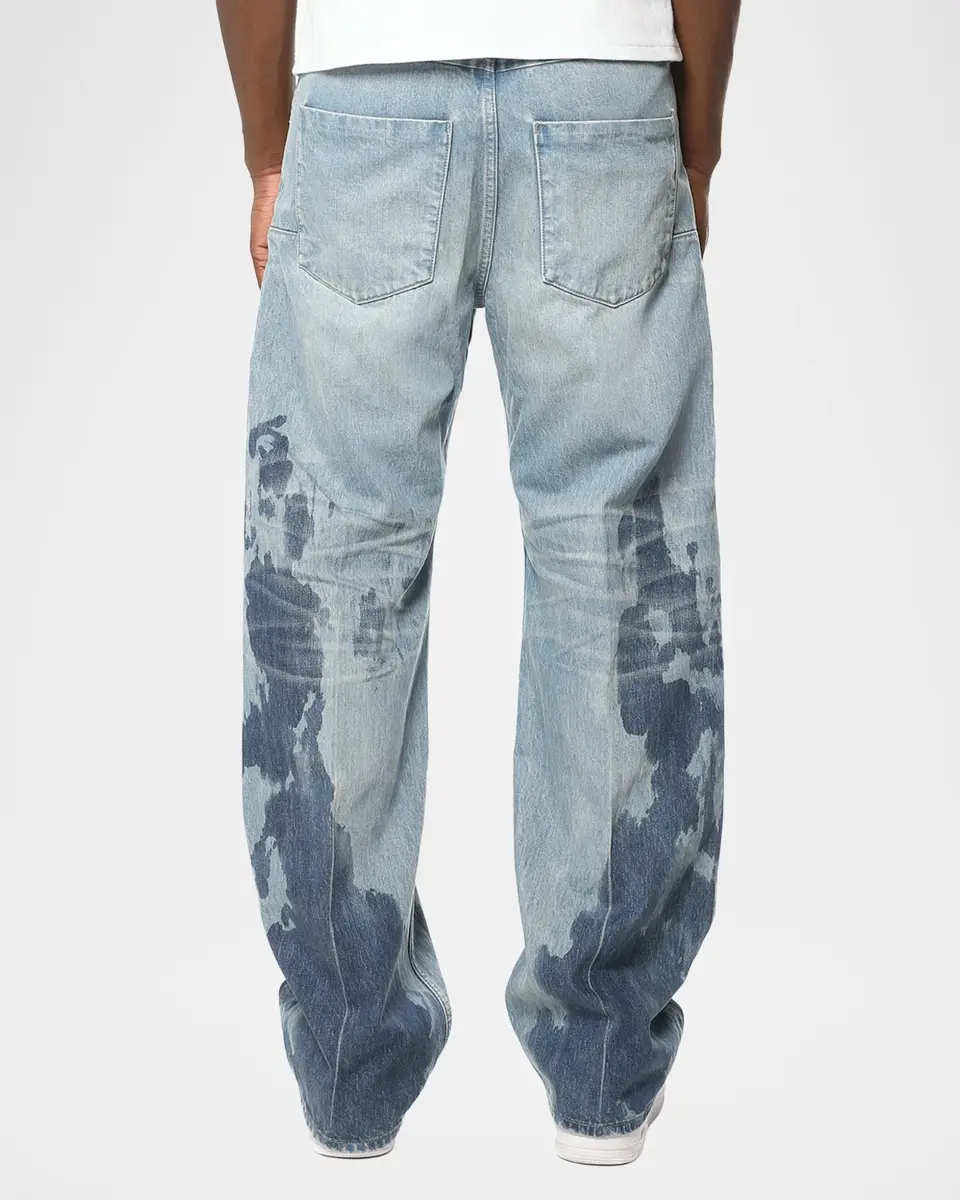 PURPLE Men's Blowout Bleached Wide-Leg Jeans | Thumbnail 3