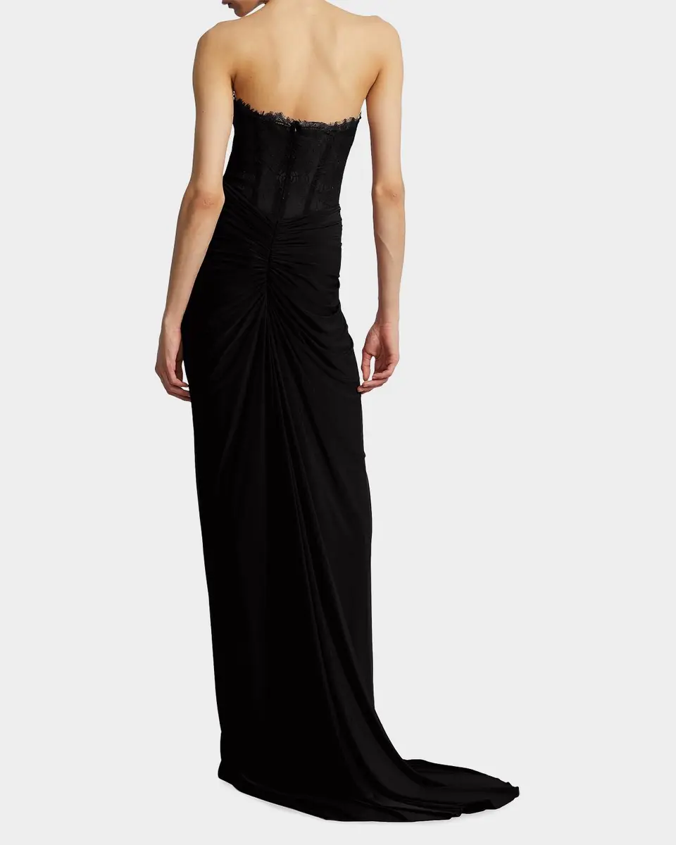 BCBGMAXAZRIA Strapless Lace & Jersey Gown | Thumbnail 3