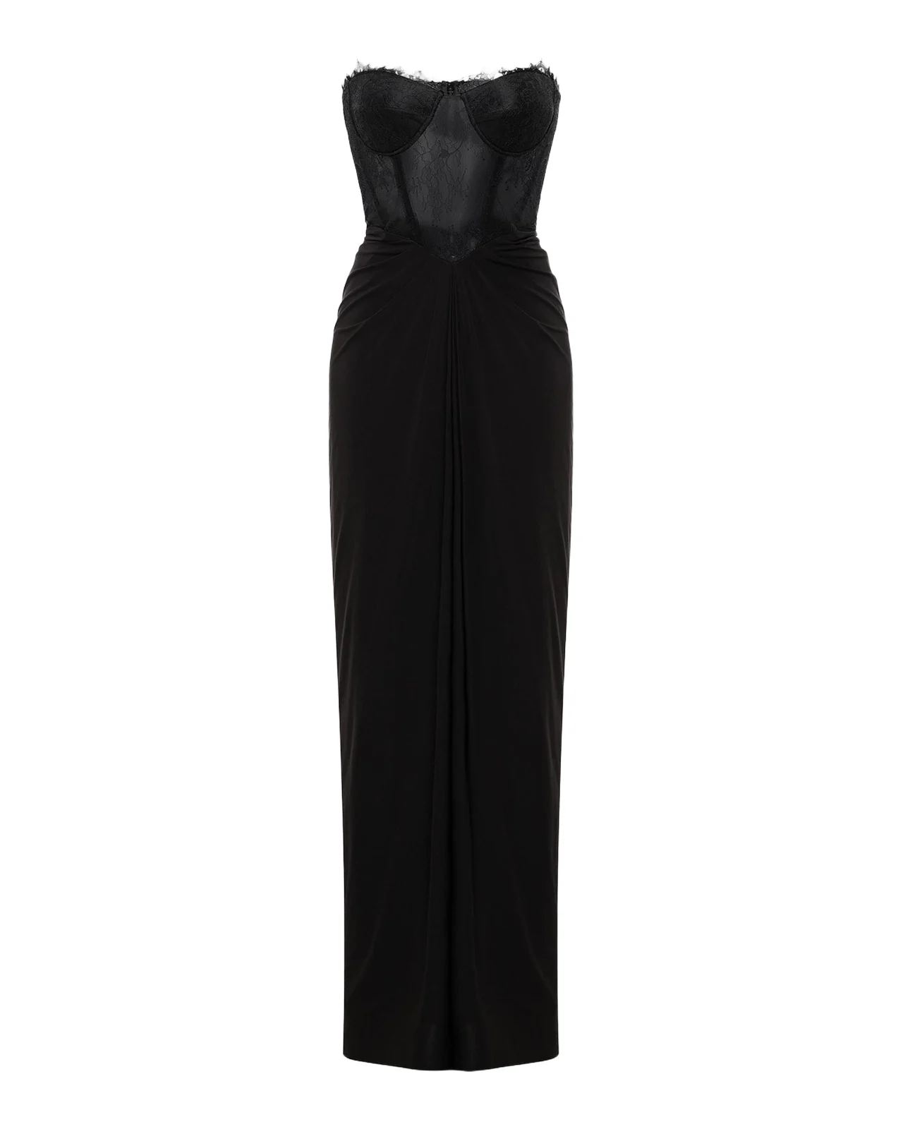 Strapless Lace & Jersey Gown Strapless Lace & Jersey Gown