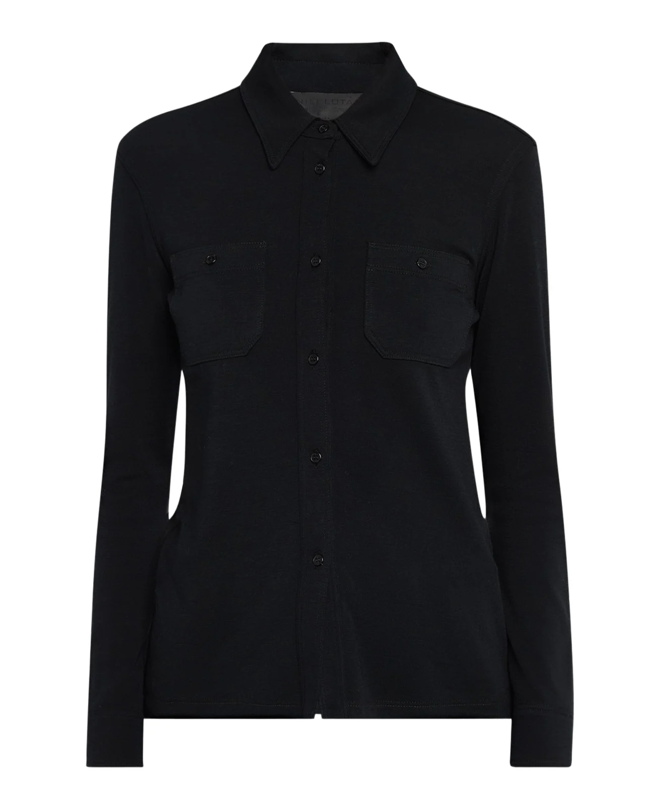 Nili Lotan Ibra Wool Jersey Button-Down Shirt