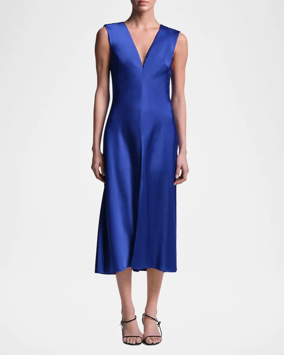 BCBGMAXAZRIA Leha Cut-Out Satin Midi Dress | Thumbnail 2