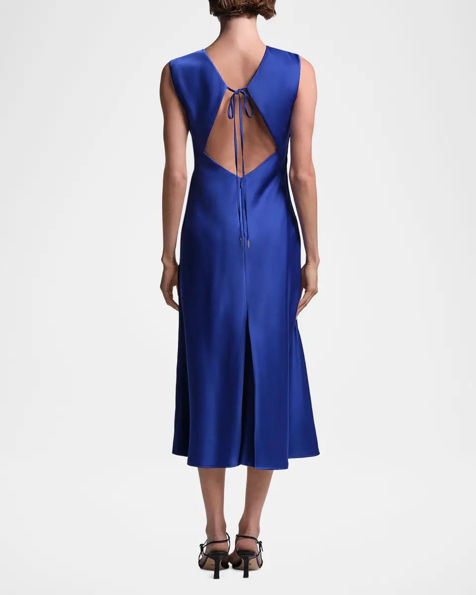 BCBGMAXAZRIA Leha Cut-Out Satin Midi Dress | Thumbnail 3