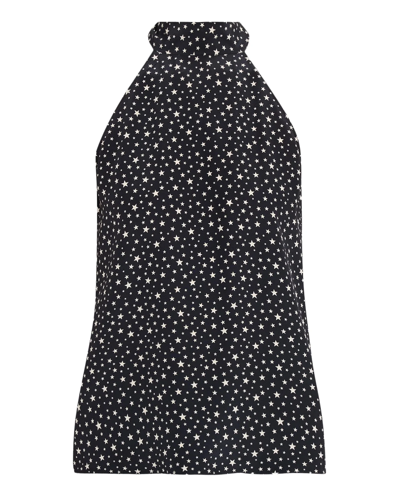 Alla Star-Print Silk Halterneck Blouse
