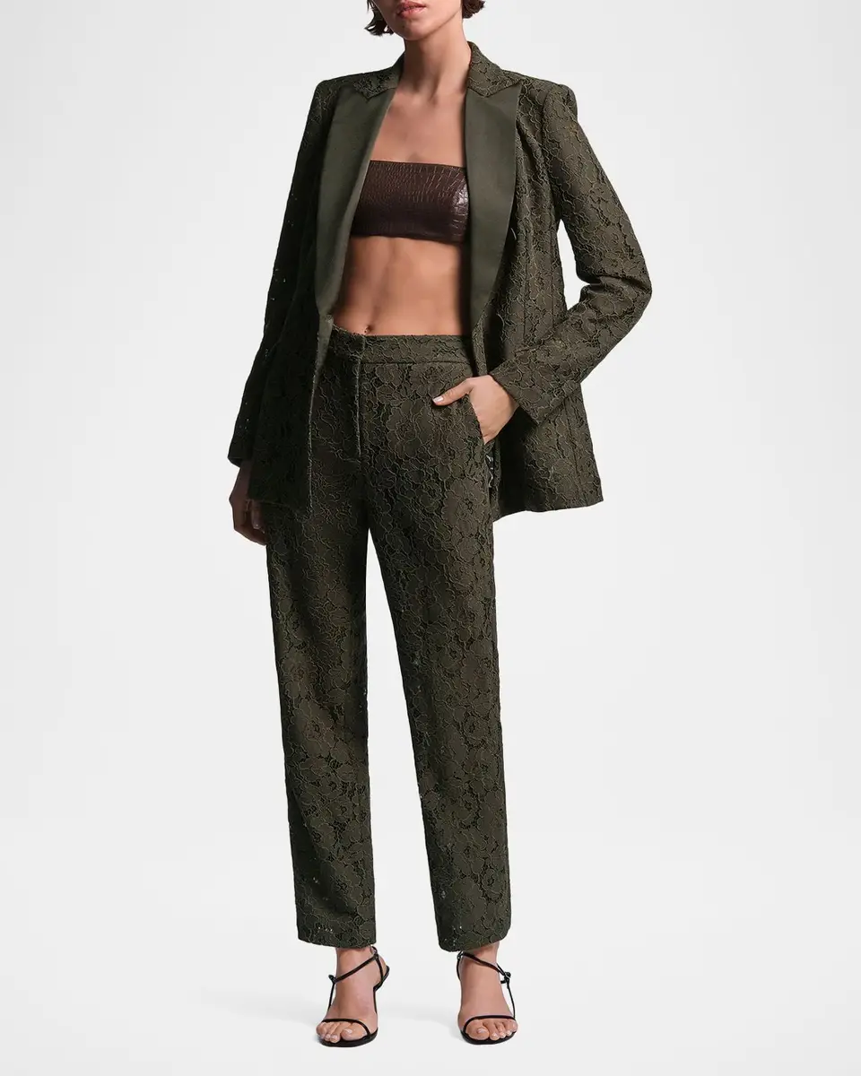BCBGMAXAZRIA Safiya Cropped Guipure Lace Pants | Thumbnail 2