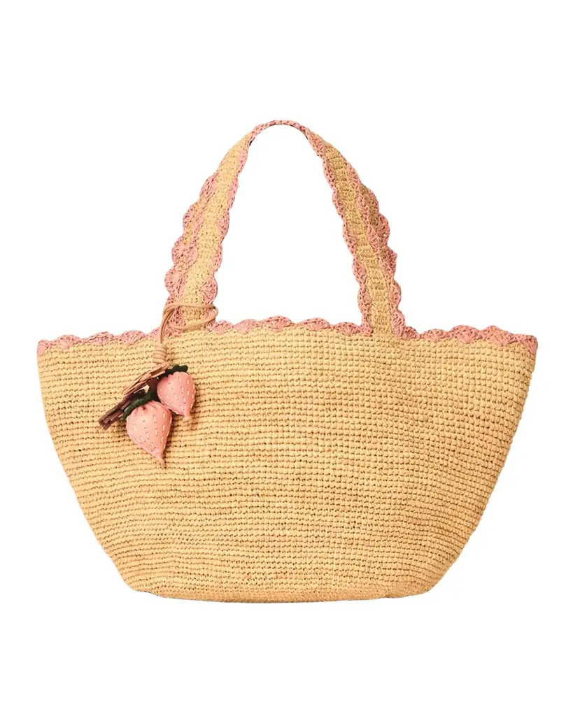 BTB Los Angeles Odesa Charm Raffia Tote Bag | Image 1 BTB Los Angeles Odesa Charm Raffia Tote Bag | Image 1