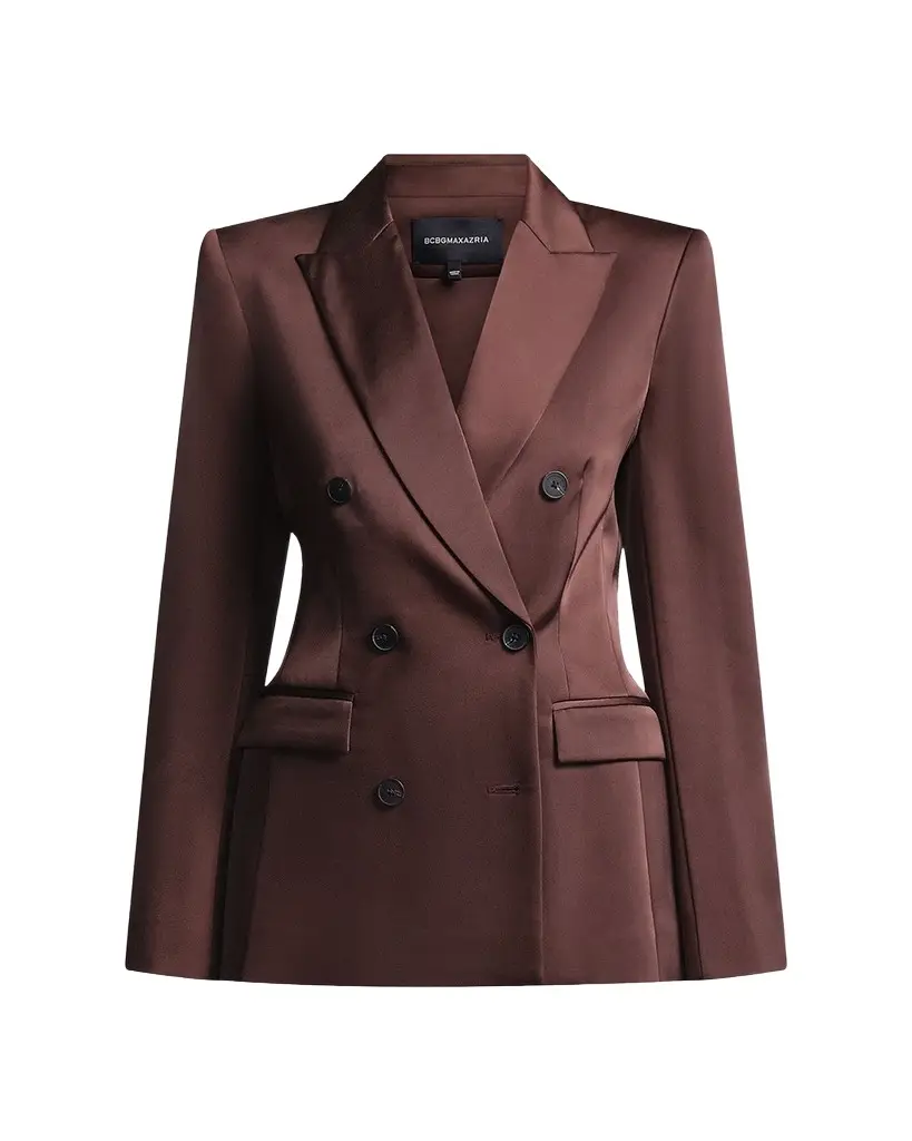 BCBGMAXAZRIA Sydney Double-Breasted Charmeuse Blazer | Image 1 BCBGMAXAZRIA Sydney Double-Breasted Charmeuse Blazer | Image 1