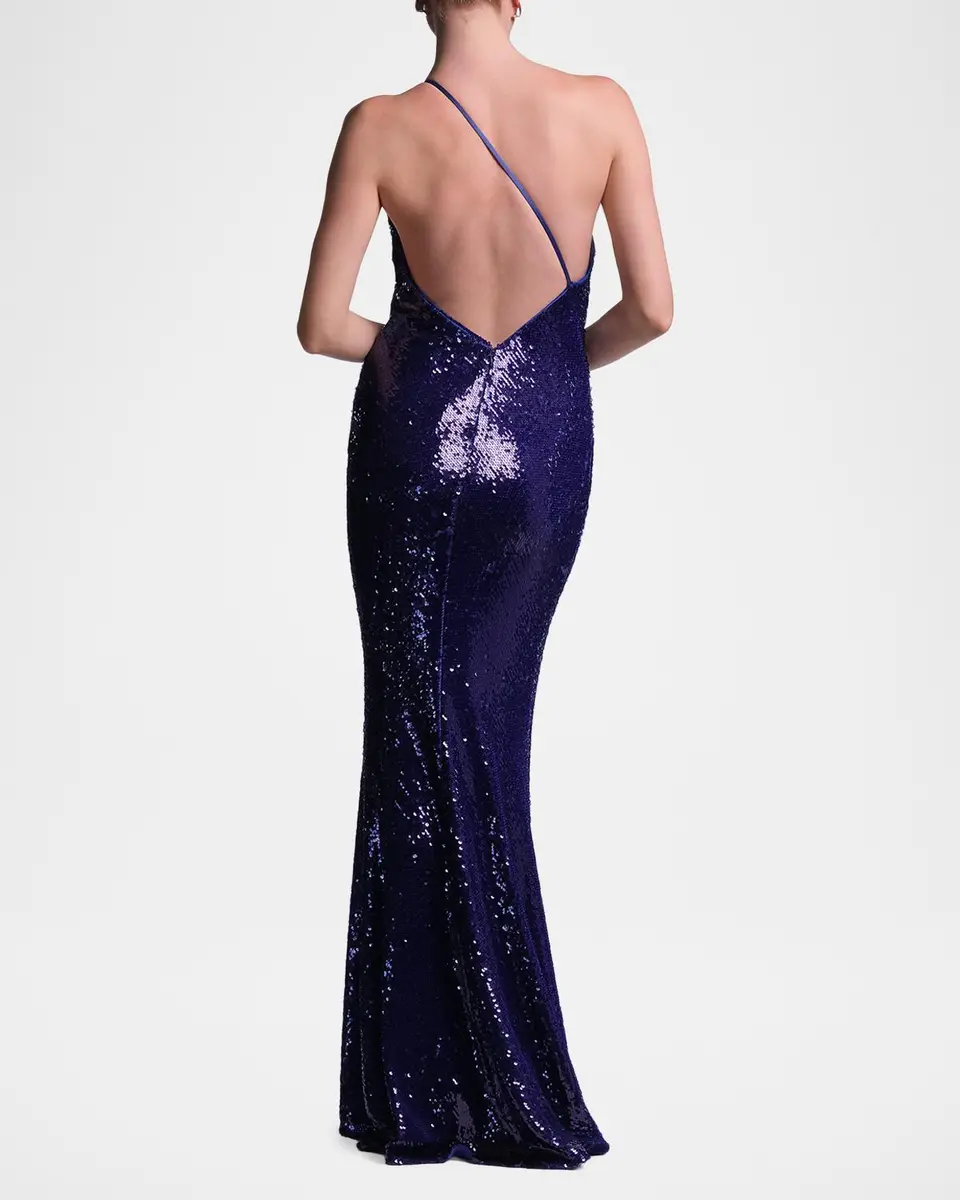 BCBGMAXAZRIA Estelle Open-Back Sequin Column Gown | Thumbnail 3 BCBGMAXAZRIA Estelle Open-Back Sequin Column Gown | Thumbnail 3