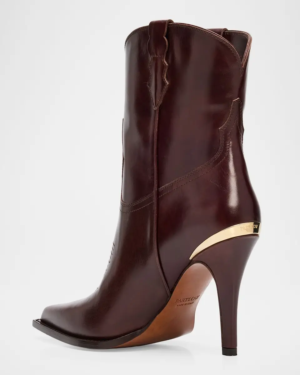 Partlow Katie Leather Western Stiletto Booties | Thumbnail 2