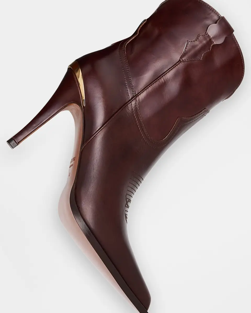 Partlow Katie Leather Western Stiletto Booties | Thumbnail 5