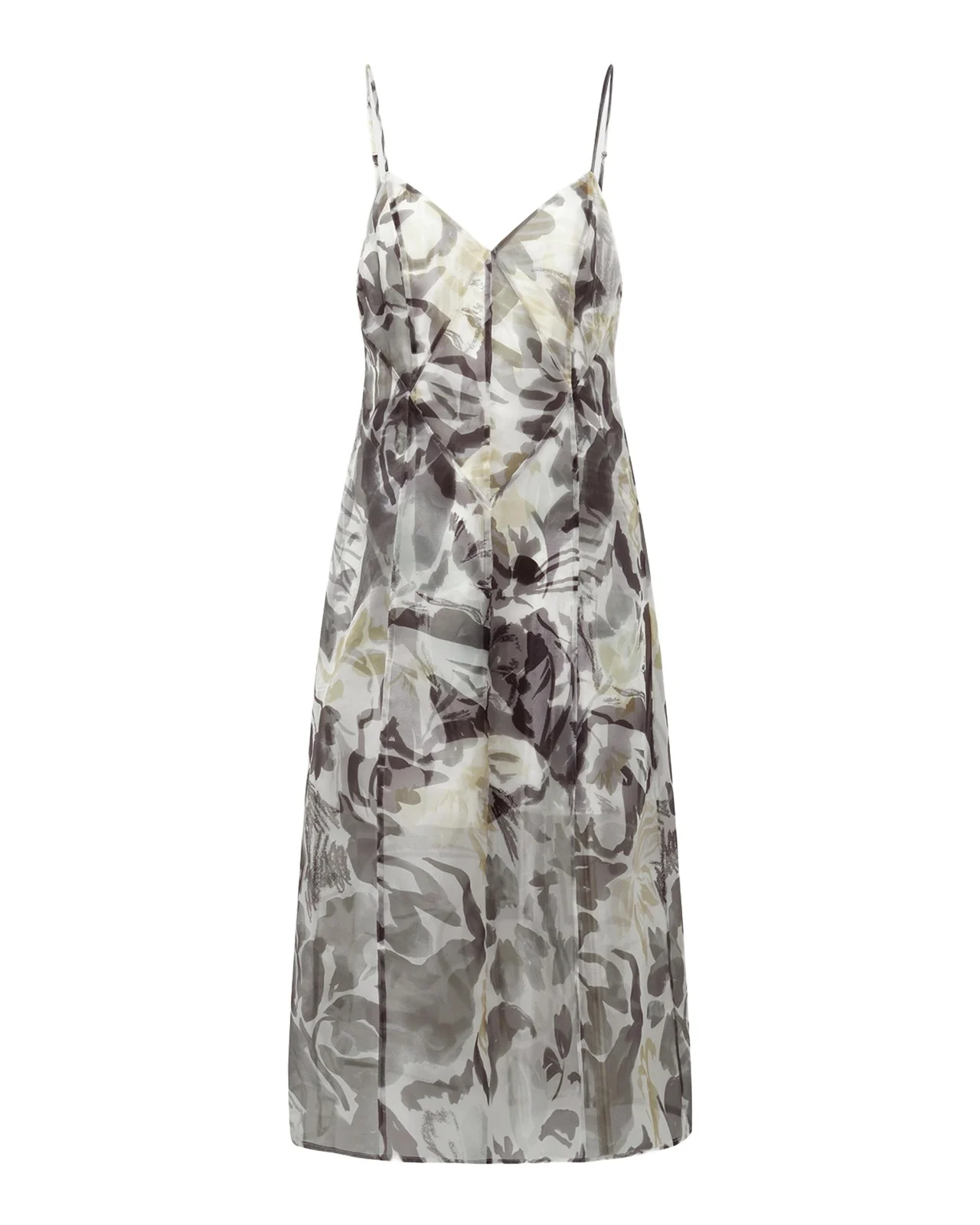 Lorelie Botanical-Print Organza Midi Dress
