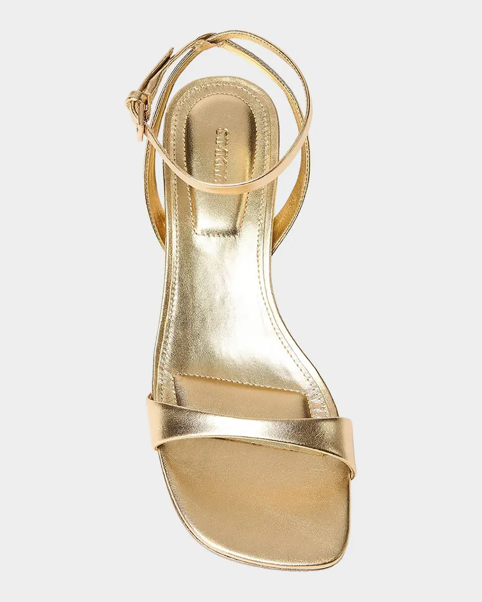 Simkhai Hannah Metallic Leather Kitten-Heel Sandals | Thumbnail 2