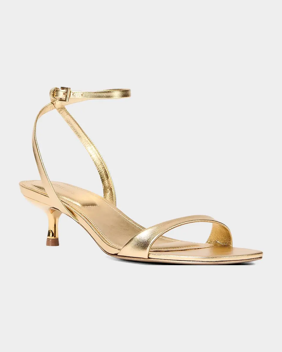 Simkhai Hannah Metallic Leather Kitten-Heel Sandals | Thumbnail 3