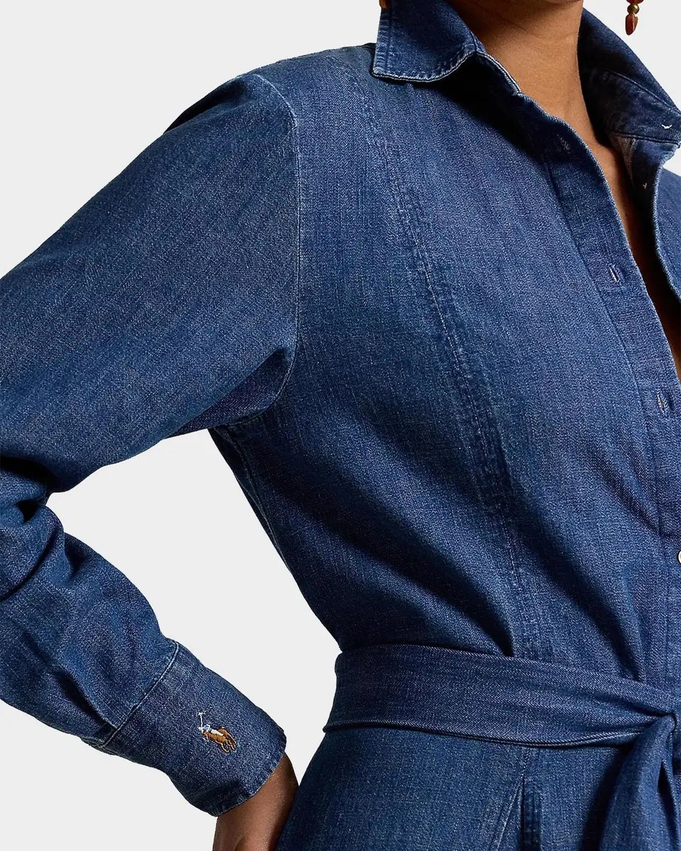 Polo Ralph Lauren Chambray Tie-Waist Midi Shirtdress | Thumbnail 4 Polo Ralph Lauren Chambray Tie-Waist Midi Shirtdress | Thumbnail 4