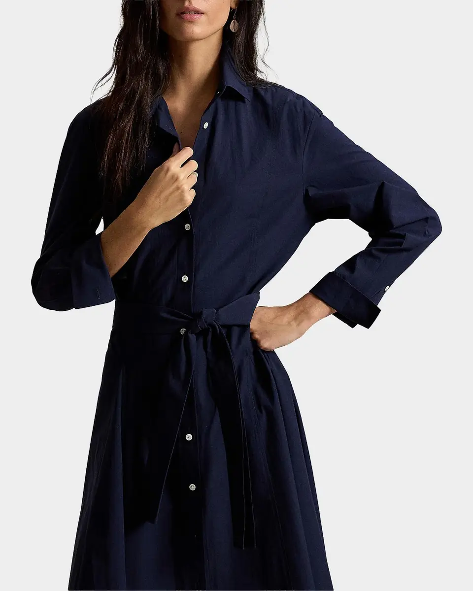Polo Ralph Lauren Pleated Cotton Canvas Midi Shirtdress | Thumbnail 4 Polo Ralph Lauren Pleated Cotton Canvas Midi Shirtdress | Thumbnail 4
