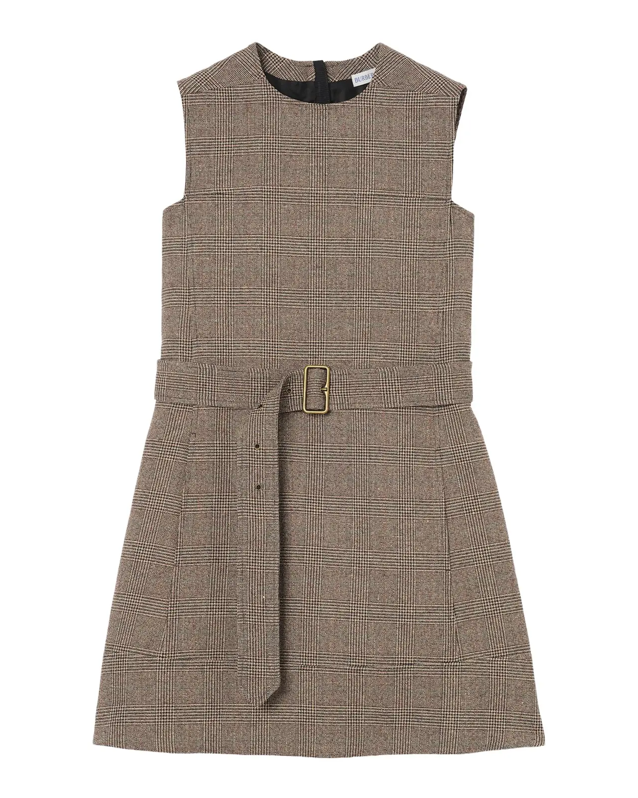 Alix Sleeveless Prince of Wales Check Belted Mini Dress