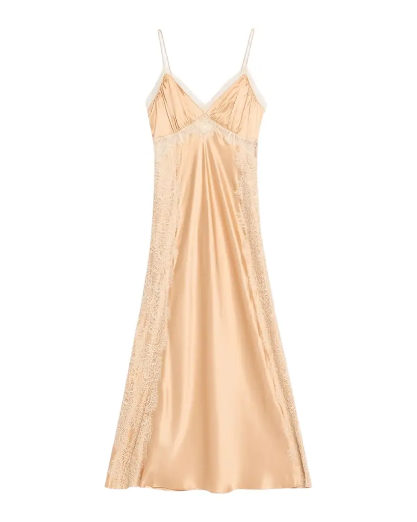 LoveShackFancy Shia Lace-Trim Silk-Blend A-Line Maxi Slipdress | Image 1 LoveShackFancy Shia Lace-Trim Silk-Blend A-Line Maxi Slipdress | Image 1