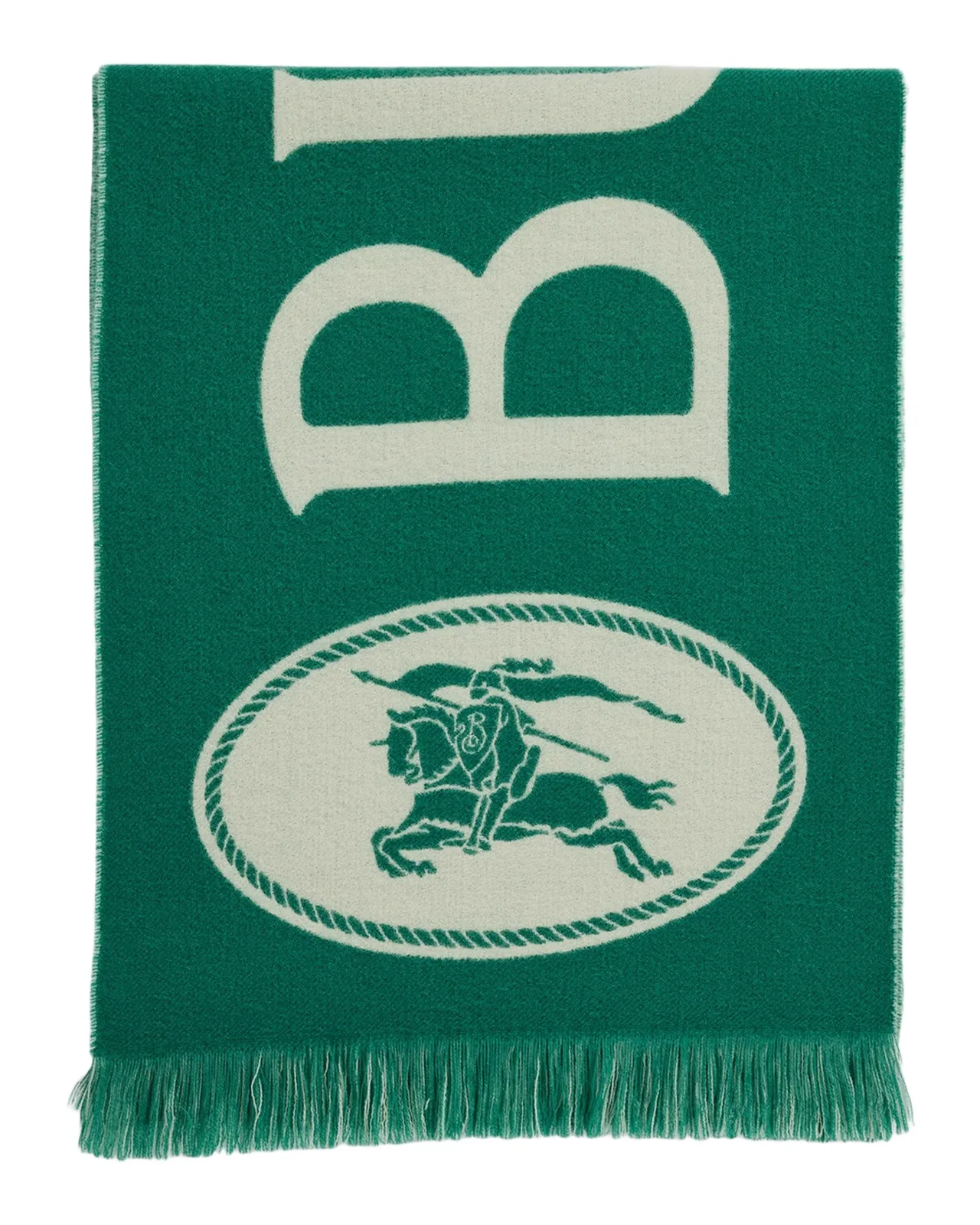 Men's Knight Stamp Wool Fringe Scarf Men's Knight Stamp Wool Fringe Scarf