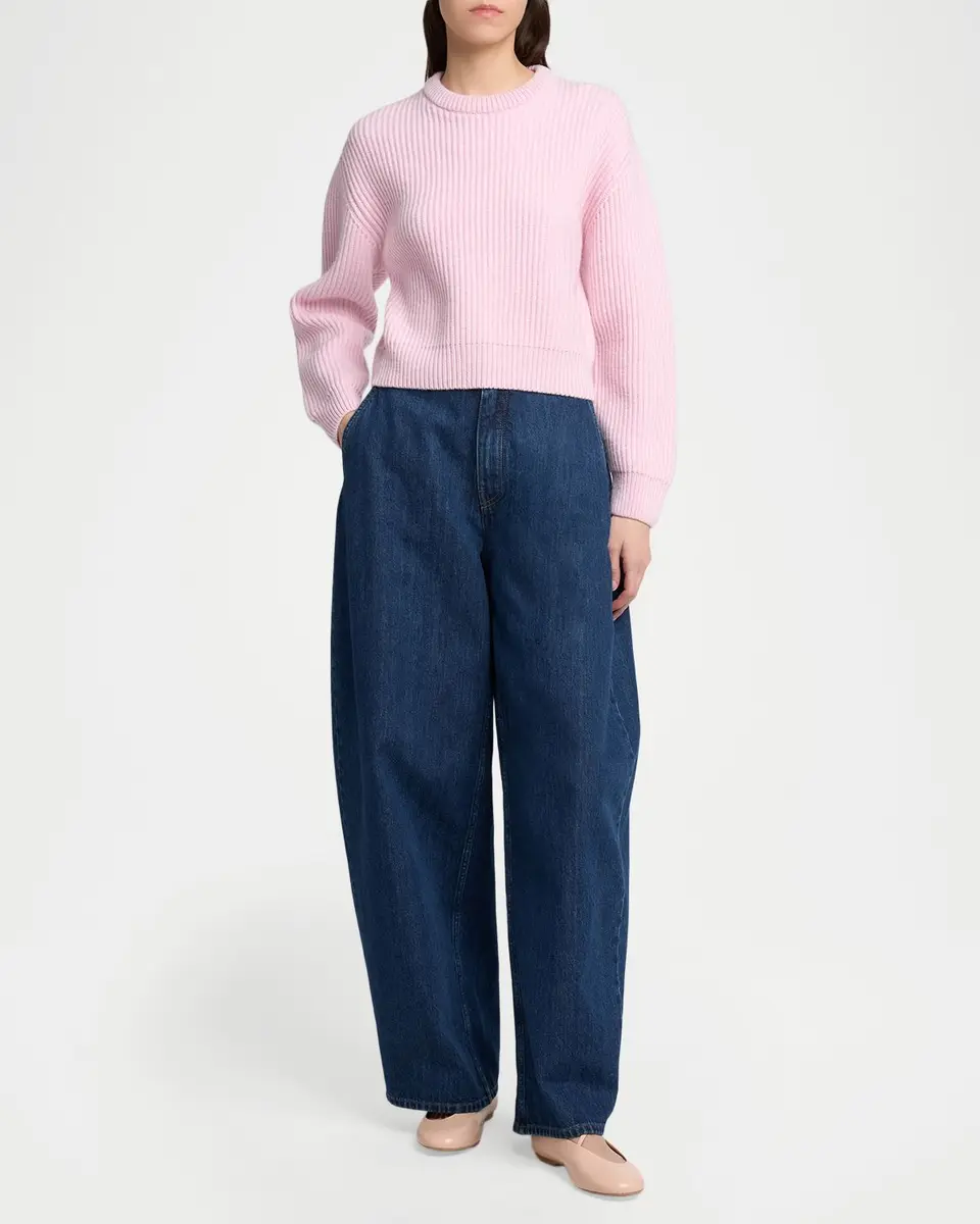 Jil Sander English Rib Wool Crewneck Sweater | Thumbnail 2 Jil Sander English Rib Wool Crewneck Sweater | Thumbnail 2