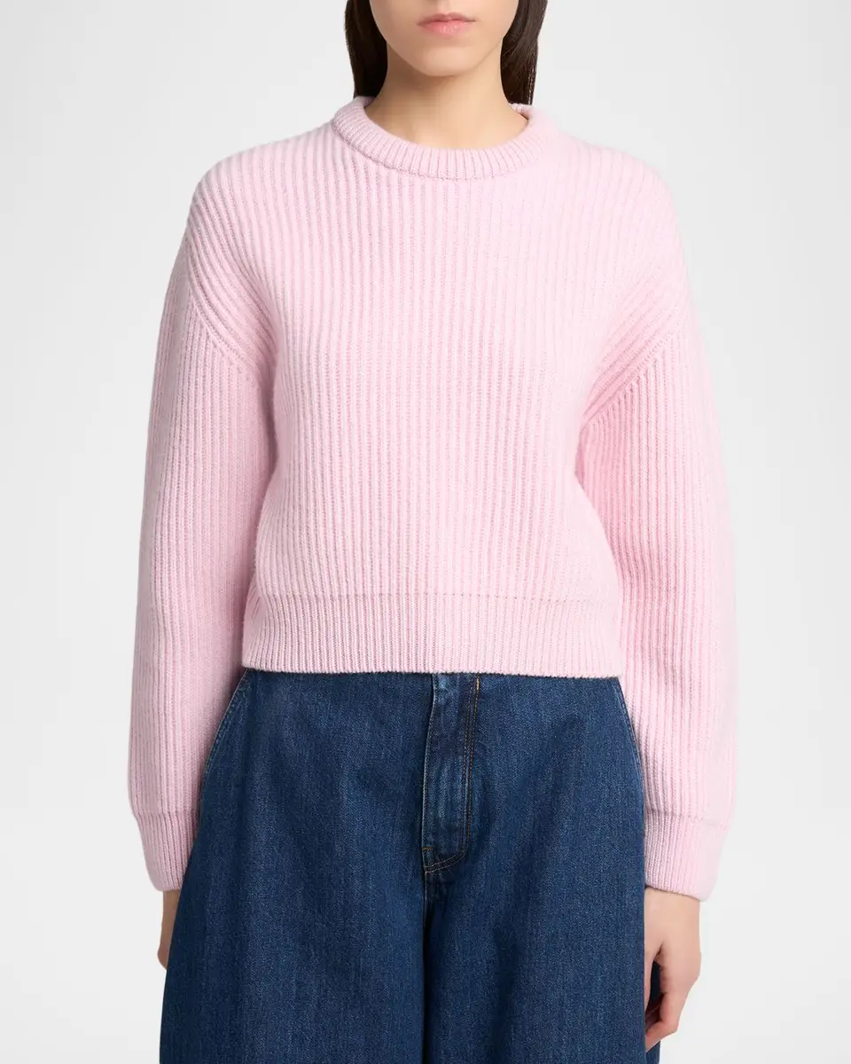 Jil Sander English Rib Wool Crewneck Sweater | Thumbnail 4 Jil Sander English Rib Wool Crewneck Sweater | Thumbnail 4