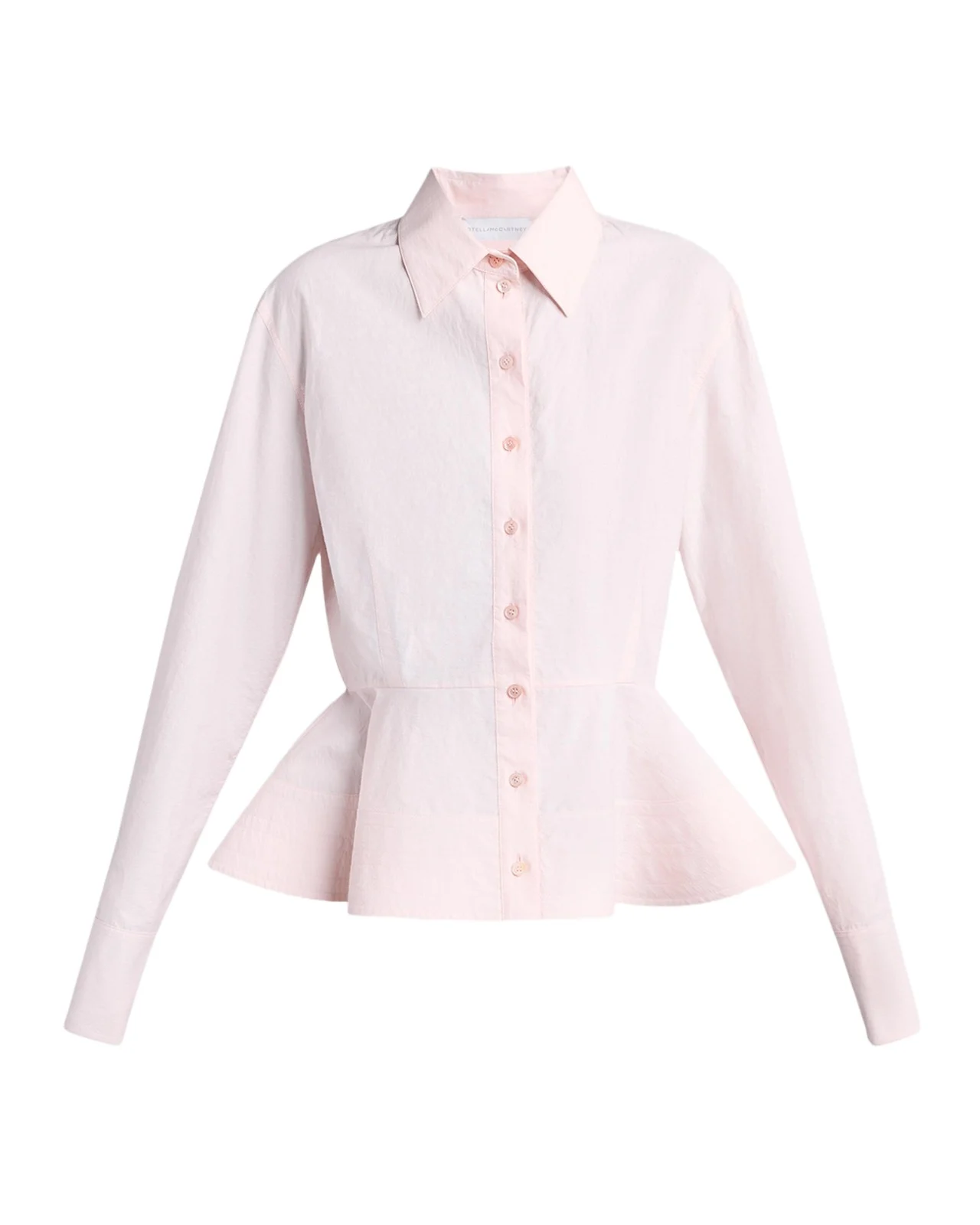 Peplum Cotton Button-Down Shirt