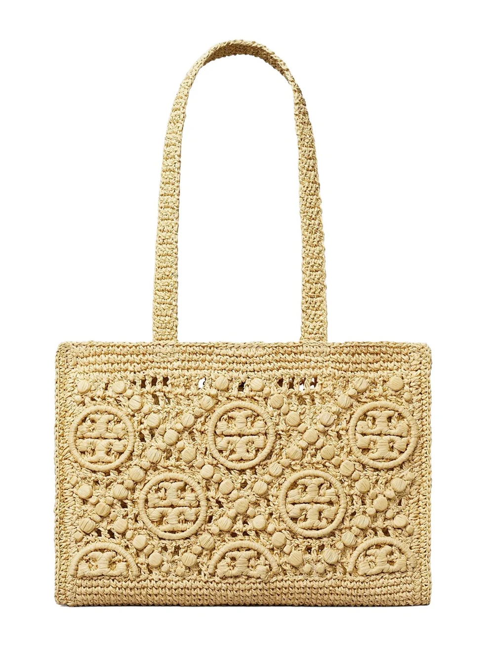 Tory Burch Small T Monogram Crocheted Tote Bag