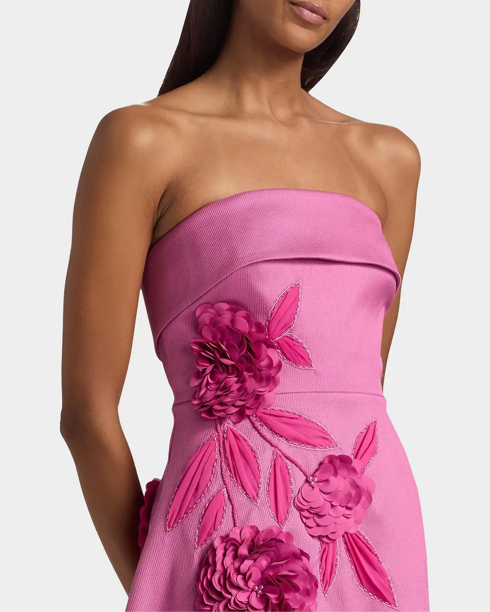 BADGLEY MISCHKA Floral Appliqué Strapless Midi Dress | Thumbnail 5 BADGLEY MISCHKA Floral Appliqué Strapless Midi Dress | Thumbnail 5