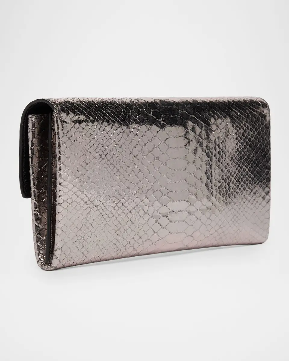 Tom Ford Jean Metallic Python-Embossed Leather Clutch | Thumbnail 3 Tom Ford Jean Metallic Python-Embossed Leather Clutch | Thumbnail 3