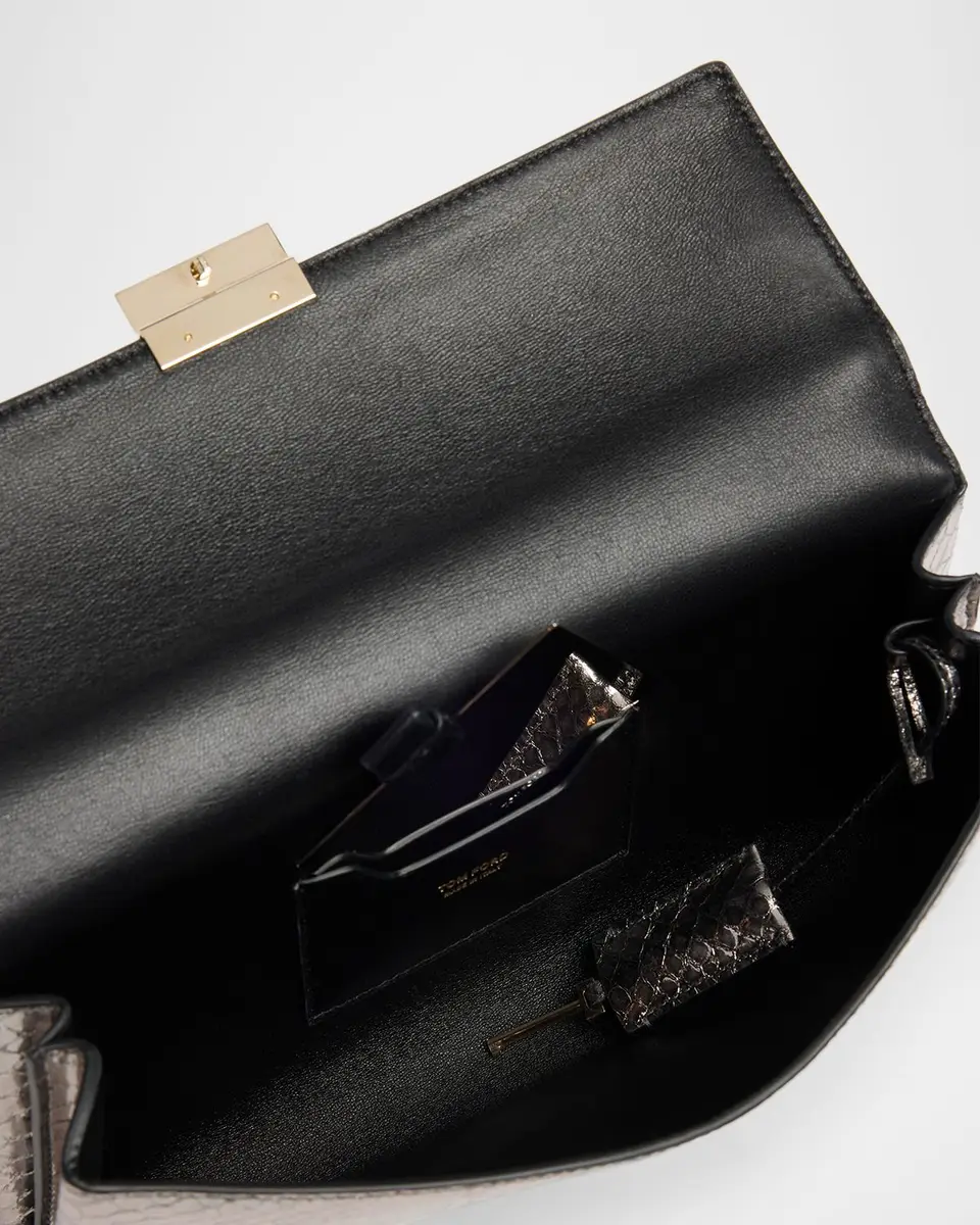 Tom Ford Jean Metallic Python-Embossed Leather Clutch | Thumbnail 4 Tom Ford Jean Metallic Python-Embossed Leather Clutch | Thumbnail 4