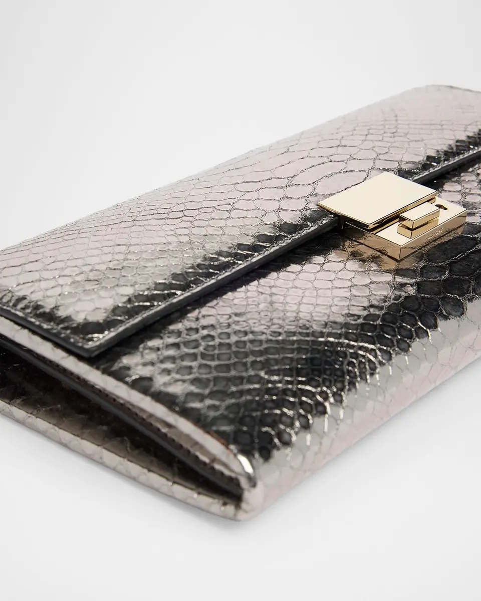 Tom Ford Jean Metallic Python-Embossed Leather Clutch | Thumbnail 6 Tom Ford Jean Metallic Python-Embossed Leather Clutch | Thumbnail 6