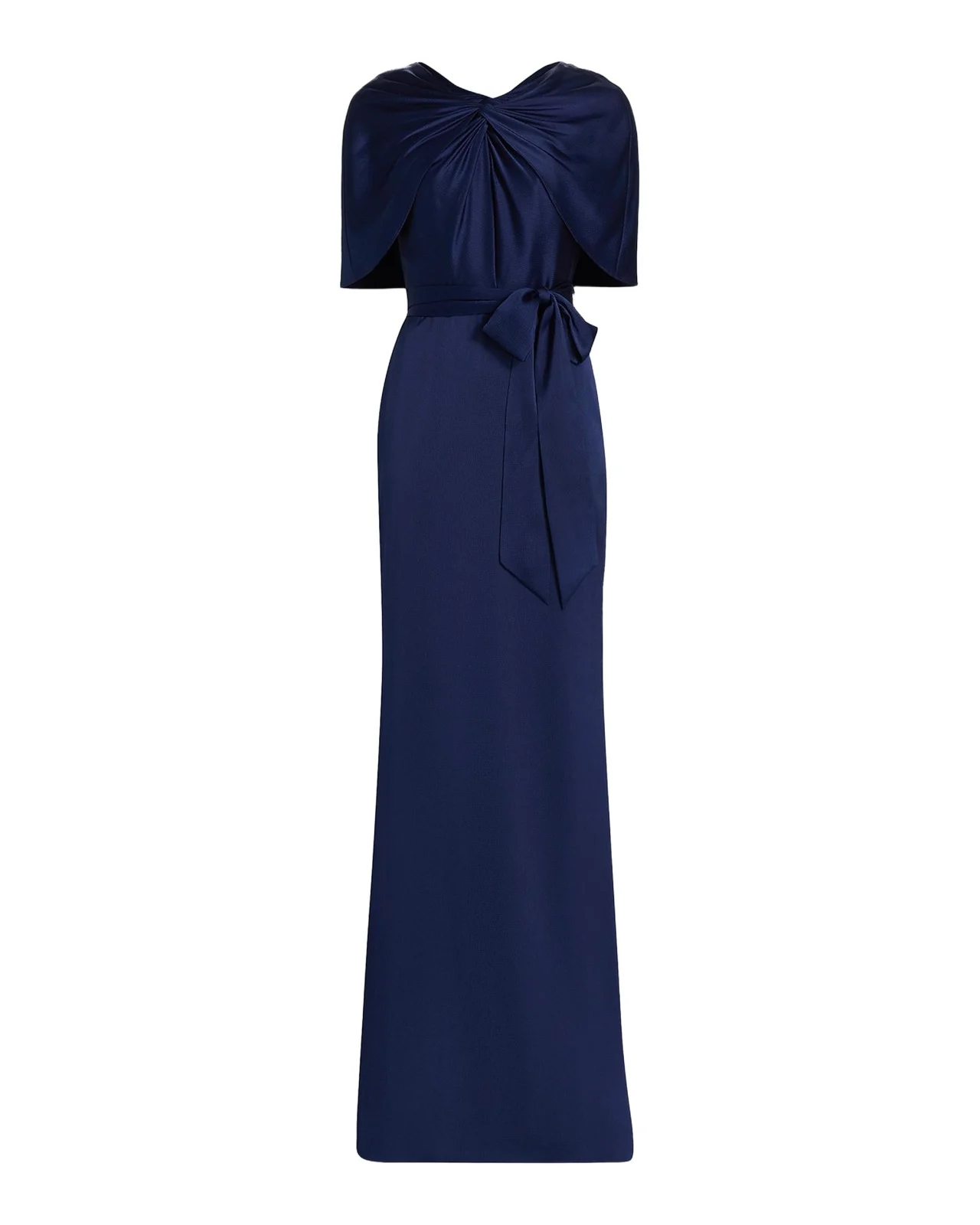 Hammered Satin Cape Sleeve Gown Hammered Satin Cape Sleeve Gown