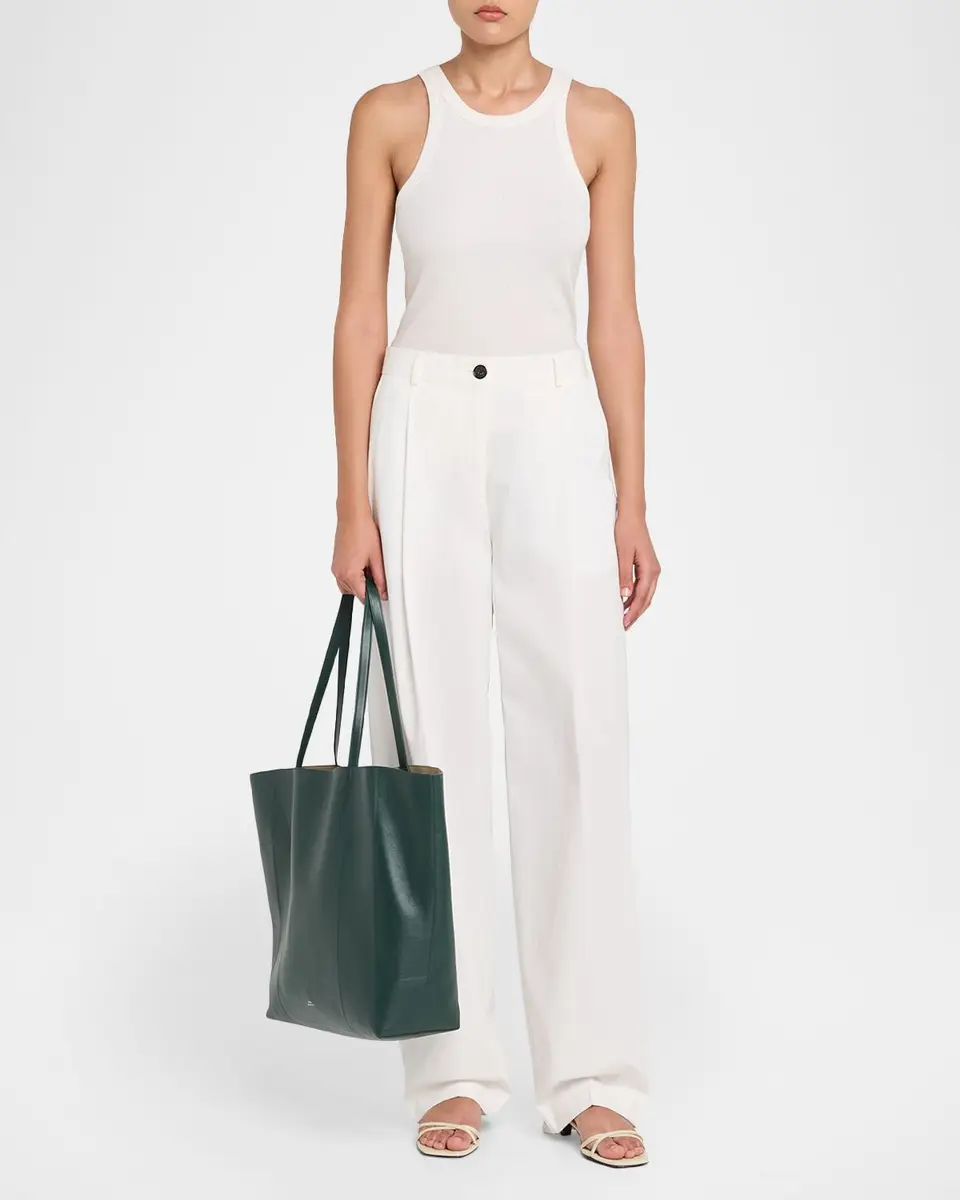 TOTEME Pleated Cotton Straight-Leg Trousers | Thumbnail 2 TOTEME Pleated Cotton Straight-Leg Trousers | Thumbnail 2