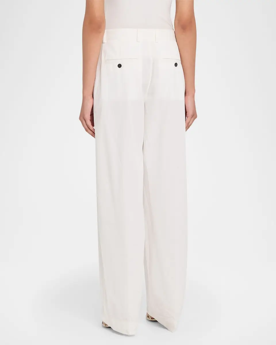 TOTEME Pleated Cotton Straight-Leg Trousers | Thumbnail 3 TOTEME Pleated Cotton Straight-Leg Trousers | Thumbnail 3