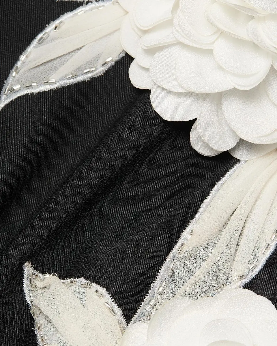 BADGLEY MISCHKA Floral-Embroidered Stretch Mikado Column Gown | Thumbnail 6 BADGLEY MISCHKA Floral-Embroidered Stretch Mikado Column Gown | Thumbnail 6