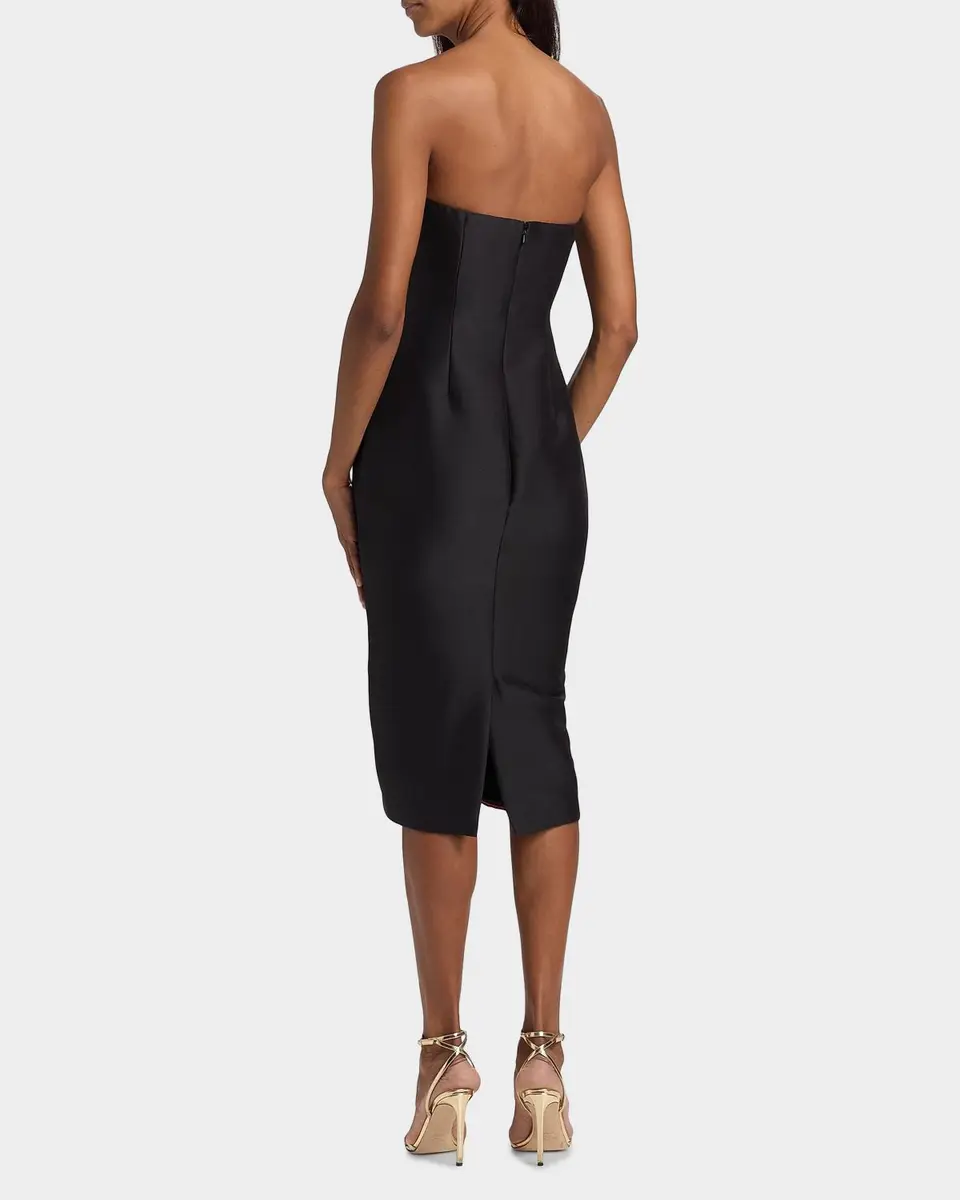 BADGLEY MISCHKA Floral Sheath Strapless Midi Dress | Thumbnail 3