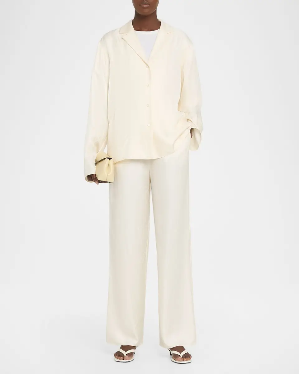 TOTEME Monogram Silk Pj Bottoms | Thumbnail 2 TOTEME Monogram Silk Pj Bottoms | Thumbnail 2