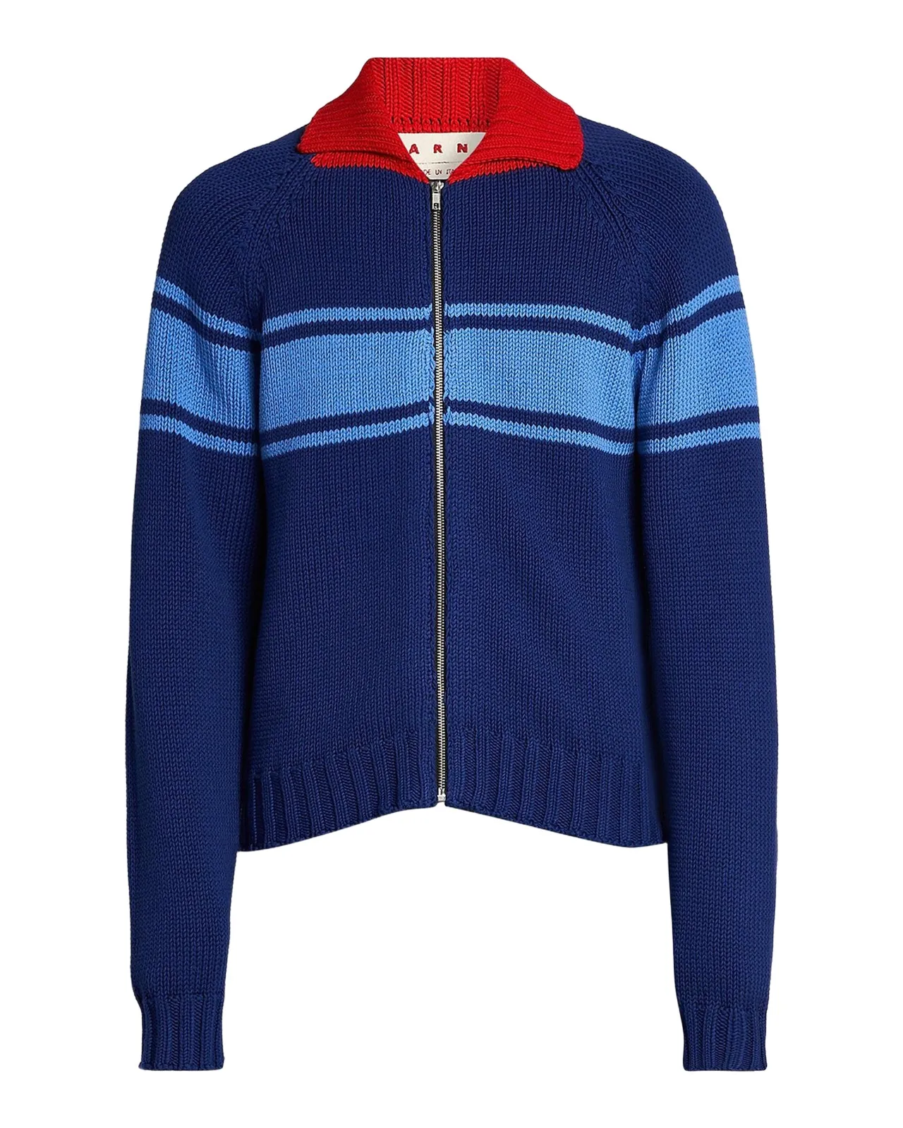 Colorblocked Cotton Zip-Front Cardigan Colorblocked Cotton Zip-Front Cardigan