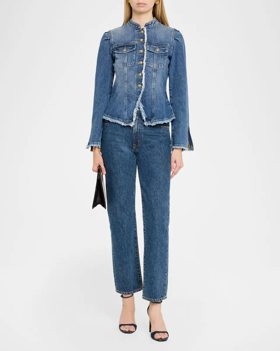 Cinq à Sept Avril Frayed Denim Jacket | Thumbnail 2