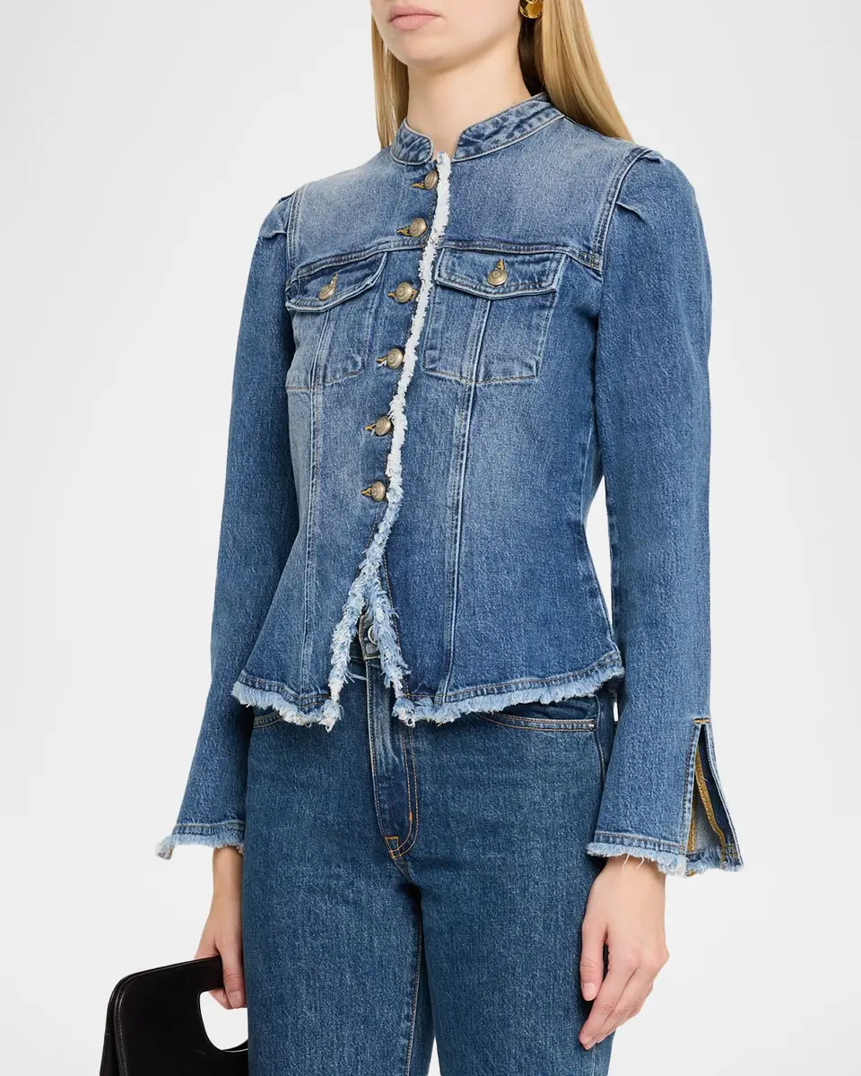 Cinq à Sept Avril Frayed Denim Jacket | Thumbnail 4
