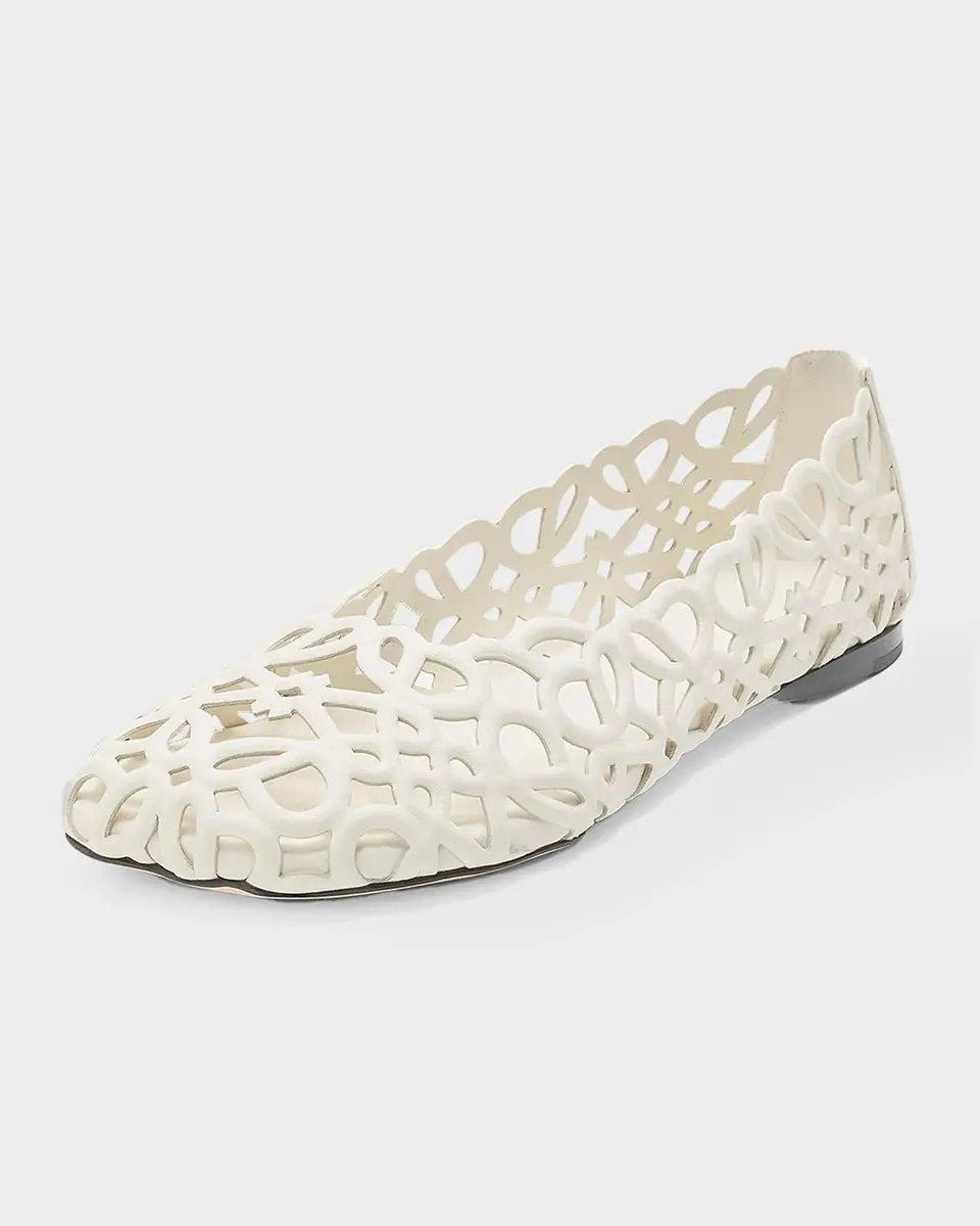 Loewe Petal Anagram Leather Ballerina Flats | Thumbnail 4